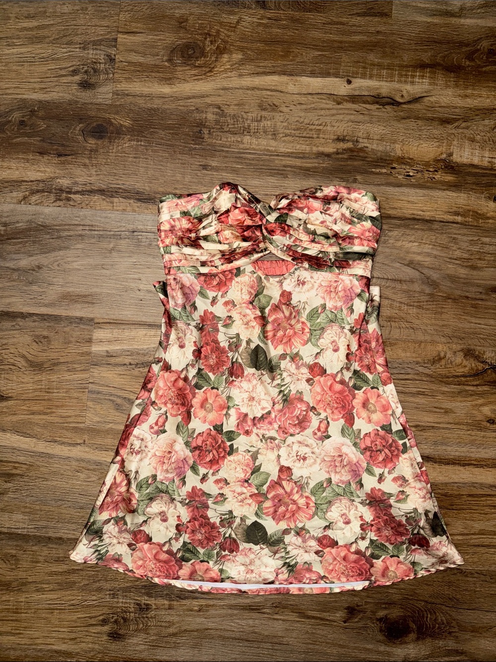 Floral Strapless Mini Dress